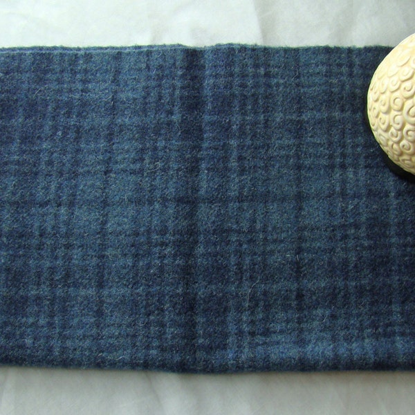 Blueberry Plaid, blue plaid mill dyed fat 1/4 yard 100% wool for rug hooking, applique, penny rugs, quilting