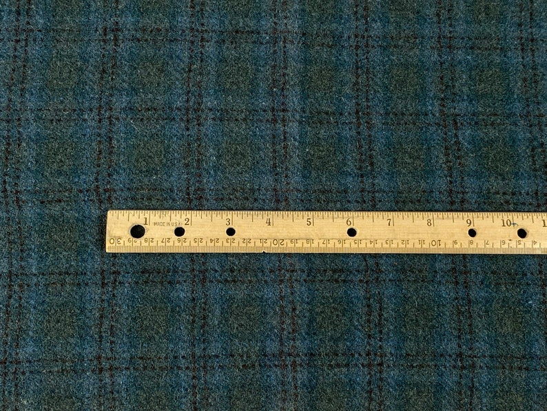 Fountain Pen, dark blue plaid mill dyed fat 1/4 yard 100% wool for rug hooking, applique, penny rugs, quilting image 3