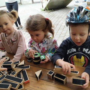 COKO Wooden Building Blocks Set | Развивающие игрушки Монтессори | Деревянный конструктор | Натуральные деревянные кубики для детей и малышей
