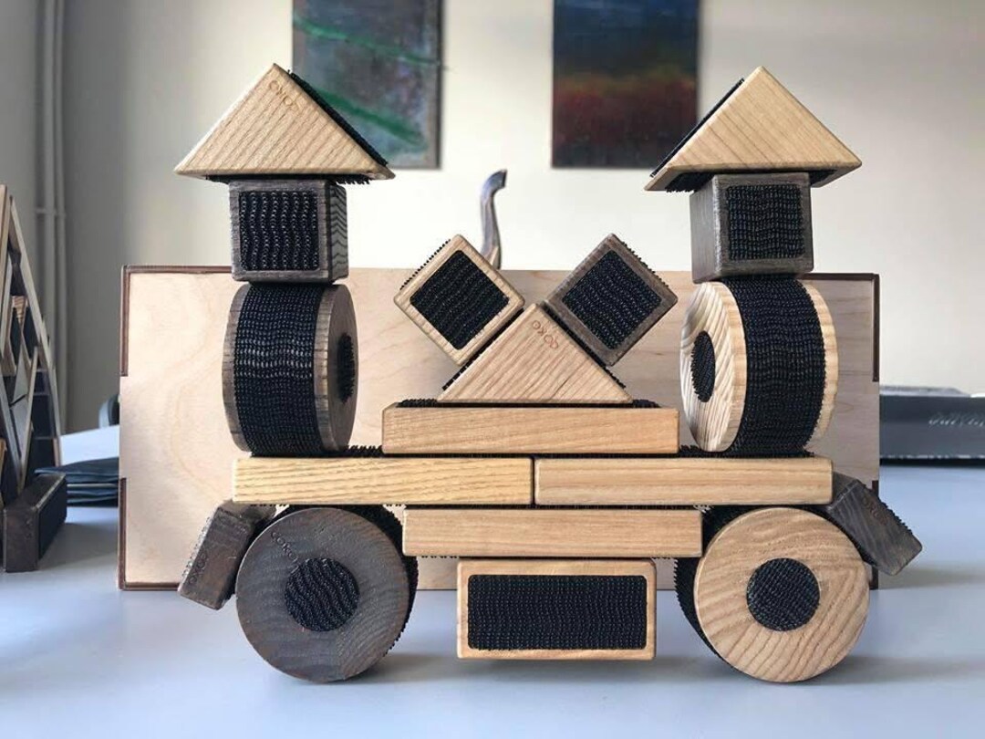 COKO Wooden Building Blocks Set: Natural Wood Montessori Toy - Etsy