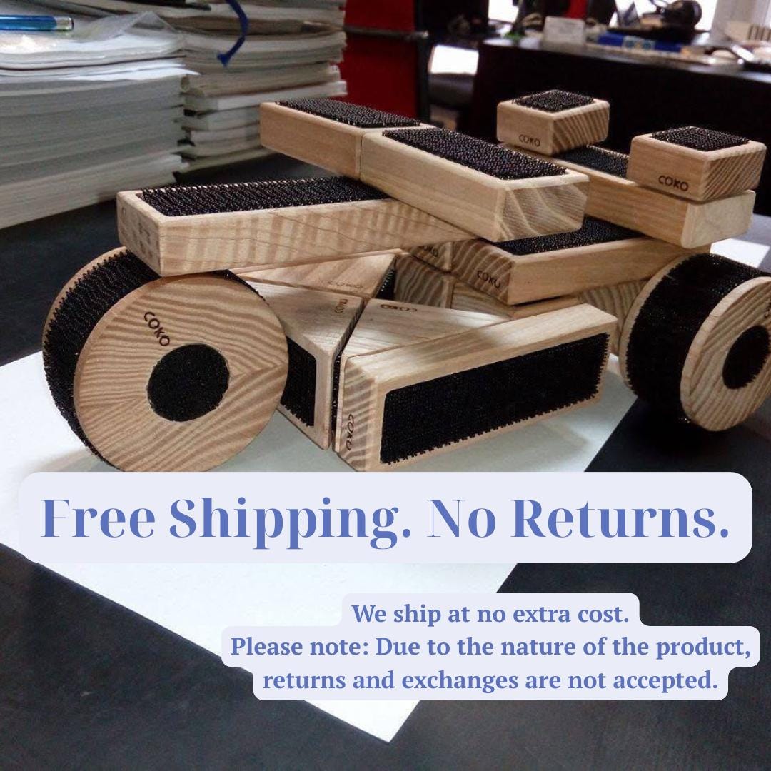 COKO Wooden Building Blocks Set: Natural Wood Construction Toy - Etsy