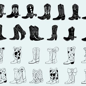 Cowboy Boots Svg, Cowgirl Boots Svg, Cowboy Hat Svg, Cowboy Silhouette, Country Boots Svg, Cowboy Cut File, Western Svg, Rodeo SVG