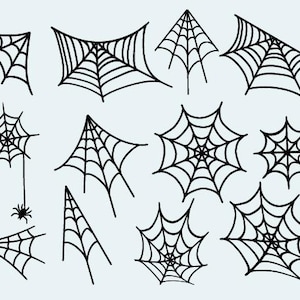 Spindelnät SVG-paket: Halloween spindelnät Clipart (digital nedladdning