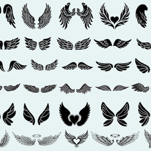 Angel wings SVG,Angel wing svg,Angel wings PNG,Wings shape,Wing Outline,DXF,Cut file,Cricut,Silhouette,Bundle,Vector,Instant download
