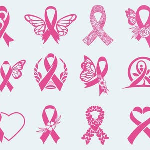 SVG-bundel bewustzijnslint: kanker, geestelijke gezondheid, autisme (digitale download)