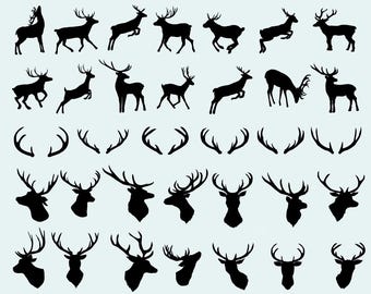 Deer SVG Bundle: Hunting, Antlers, Laser Cut Files (Digital Download)