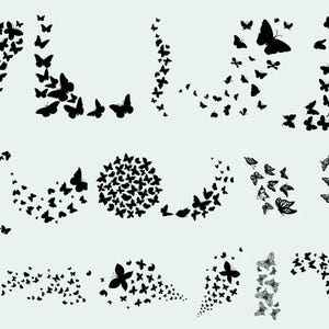 Bundle Svg papillons volants, png papillon, papillon Svg, Svg en couches, mise en page, essaim de papillons svg, couper des fichiers pour Cricut, Silhouette