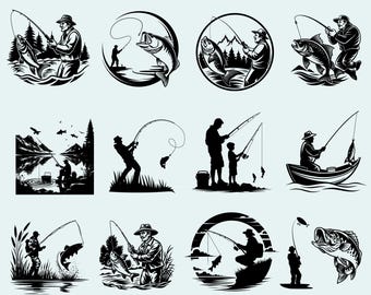 Fish SVG Bundle: Fishing Lure, Bass, Trout Cut Files (Digital Download)