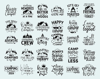 Camping SVG Bundle: Hiking & Outdoor Designs (Digital Download)