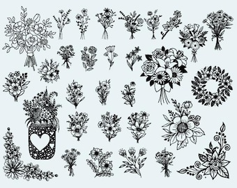 Floral SVG Bundle: Flower Files for Cricut & Silhouette (Digital Download)