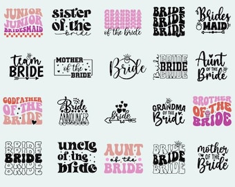 Braut Squad SVG Bundle: Hochzeitsfeier Cricut & Silhouette Dateien (Digitaler Download