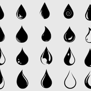 Water Drops Svg, Splash Svg, Water Svg, Rain Drops Svg, Raining Svg, Rain Svg, Water Droplet Cricut, Water Drop Vector, Water Drop Clip Art
