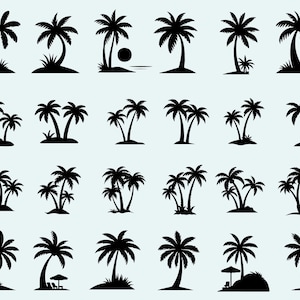 Palm Tree SVG Bundle, Palm Tree Clipart, Palm Tree SVG, Palm Tree Silhouette, Palm Tree PNG Bundle, Cut Files for Cricut, Beach Life Svg
