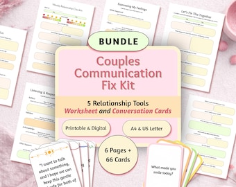 Couples Communication Kit Worksheets Cards Improve Communication Conflict Resolution PDF