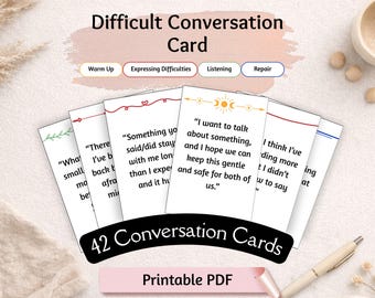 Couples Communication Cards Printable Difficult Conversation Starters Relationship Support Tool Emotional Intimacy Cards