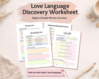 Love Language Worksheet Couples Printable | Relationship Discovery Guide PDF | A4 & US Letter