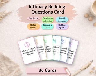 Intimacy Building Question Cards Printable Couples Conversation Starter Flirty Date Night Game Romantic Activity PDF