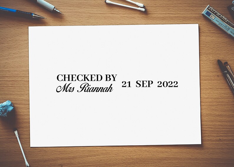 Custom Teacher Name and Date Stamp Personalised Name and Date Etsy