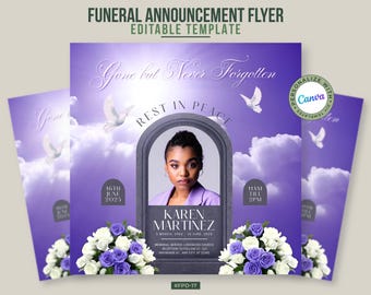 Plantilla de volante conmemorativo de la Rosa Púrpura: Invitación a celebrar la vida (Descarga digital)