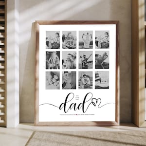 Collage di foto per papà, collage di foto Canva, cornice personalizzata per papà, regalo per la festa del papà, regalo per lui, collage di foto per papà, regalo di compleanno per papà