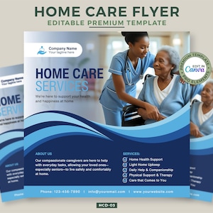Home Care Instagram Flyer Vorlage | DIY Canva Design für Social Media Marketing Home Flyer, Pflegeheim Flyer #HCD-03