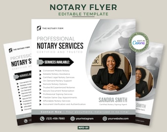 Notary Services Flyer Template: DIY Legal Marketing (Canva Pro Required) (Digital Download)