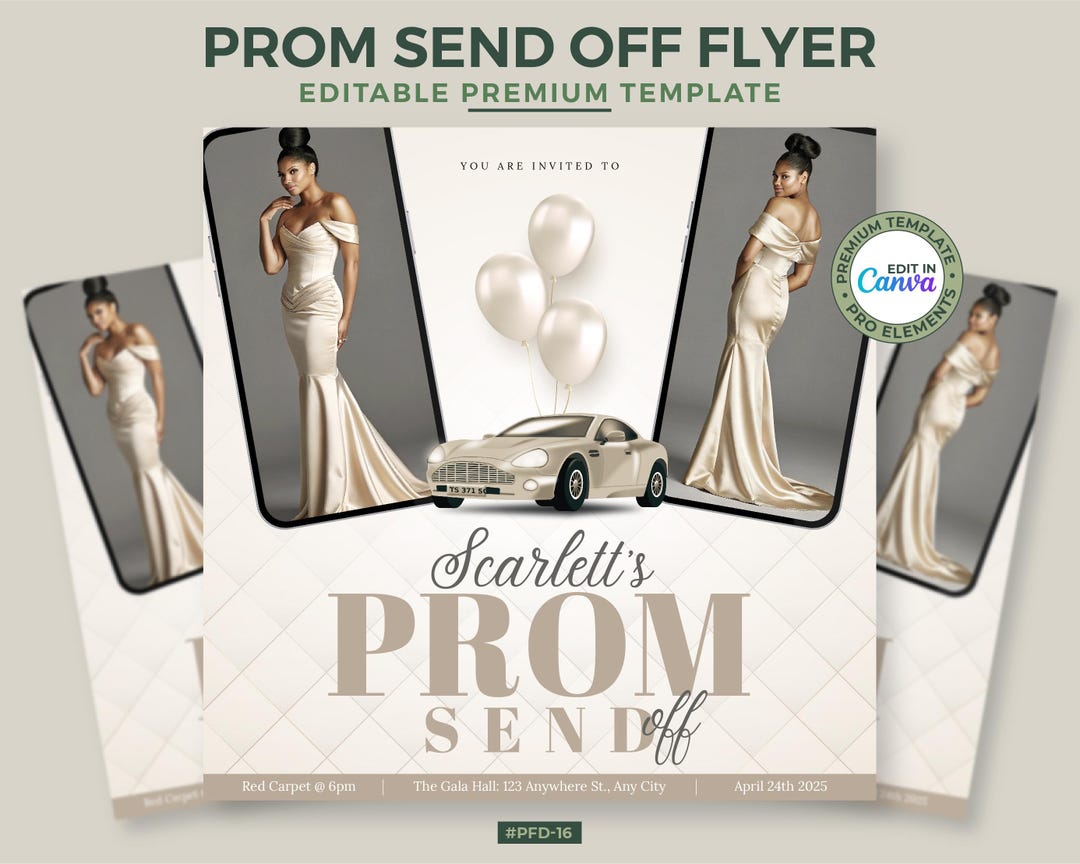 Pma Send Off Prom Send off Flyer: Elegant Canva Editable Template - Etsy