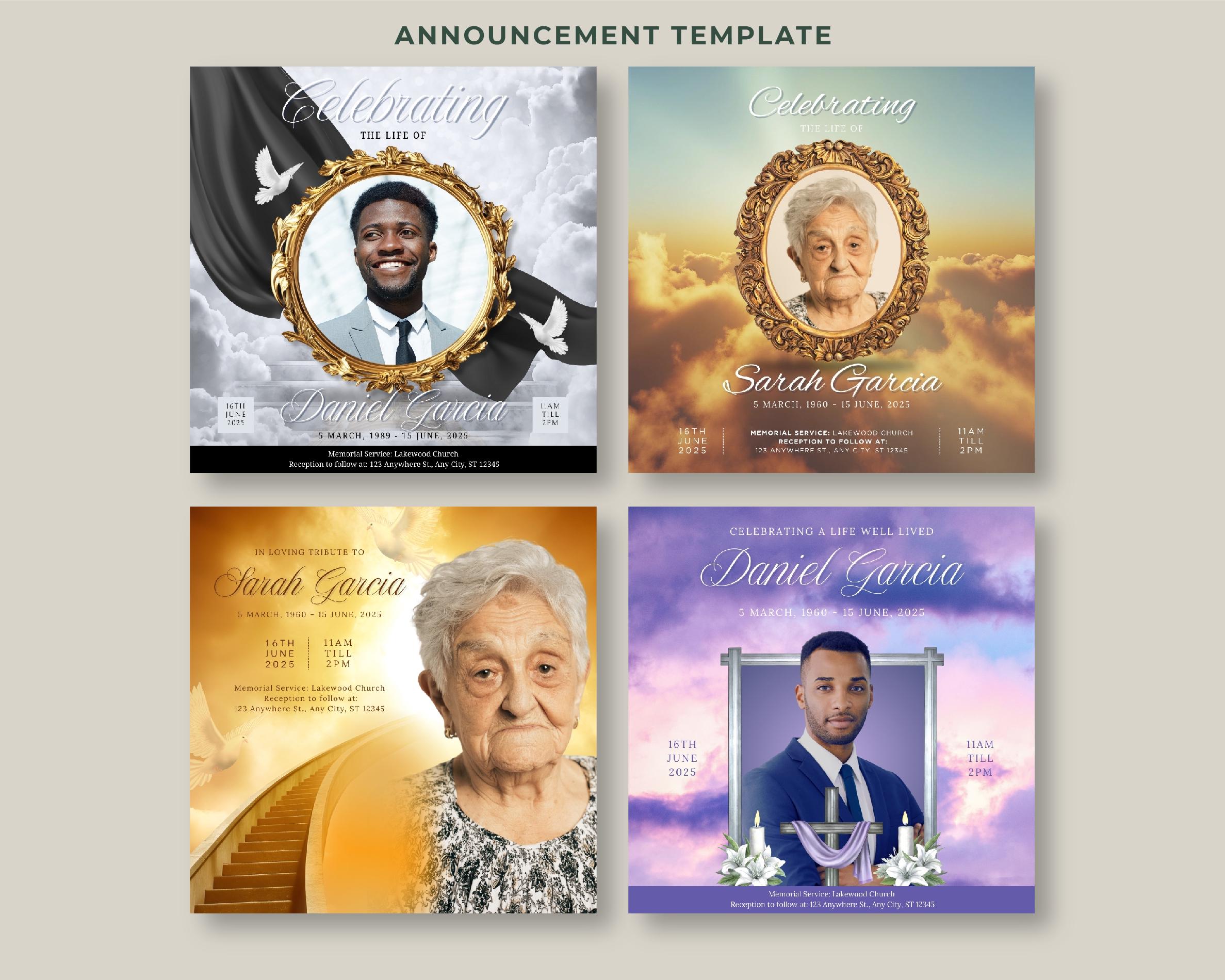 Funeral Program Template Bundle: 20 Memorial Designs (canva) - Etsy