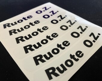 RuoteOZ Replacement Wheel Decals for Euro spec Lamborghini Countach, Jalpa as well as Lotus Elan, Esprit, Esprit Turbo & SE rims