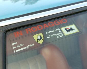 In Rodaggio Replacement Restoration Large Window Decal/Sticker for Lamborghini Islero, Jarama GT, S, Miura S & SV