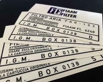 Fiaam Air Filter Replacement Decals for Lamborghini Miura