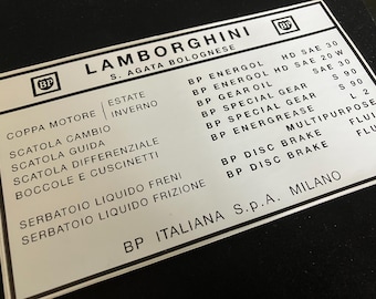 BP Oils Replacement Restoration Engine Compartment Decal/Sticker for Lamborghini 350GT, 400GT Interim & 400GT 2+2