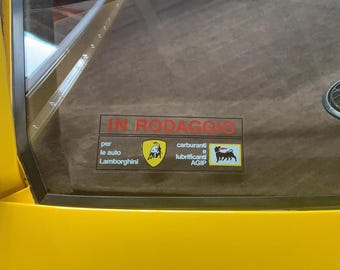 In Rodaggio Replacement Windshield Decal for early Countach LP400 Periscopa