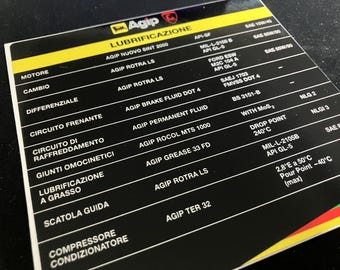 Agip Oils Replacement Decal for later Lamborghini Countach QV, and all 25th Anniversary