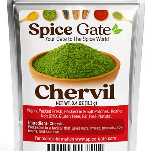 Spice Gate Dried Chervil (0.4 oz), Fresh Dried Chervil Herbs, Kosher, Non GMO