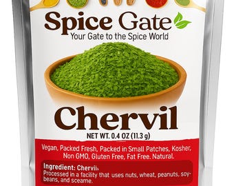 Spice Gate Dried Chervil (0.4 oz), Fresh Dried Chervil Herbs, Kosher, Non GMO
