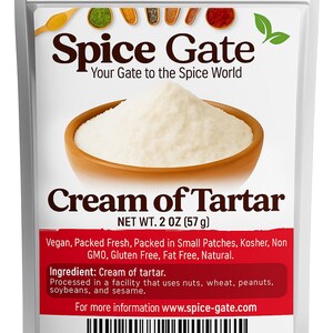 Spice Gate Cream of Tartar Powder (2 oz) Food Grade