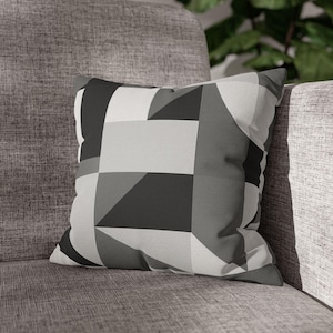 Modern Geometric Throw Pillow, Minimalist Home Decor, Black and White Accent Pillow, Stylish Couch Cushion, Perfect Gift for Any Occasion
