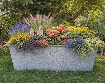 105cm XXL Large Zinc Trough Planter Trough Garden Flowers Plants