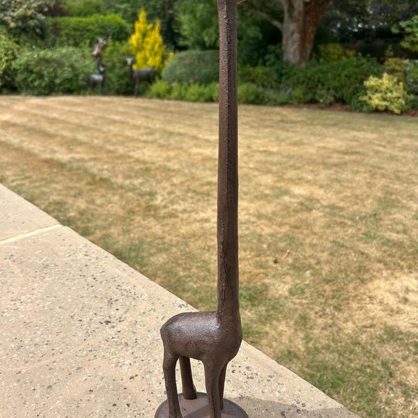 Cast Iron Giraffe Kitchen Roll Holder Paper Towel Stand Animal Door Stop Gift