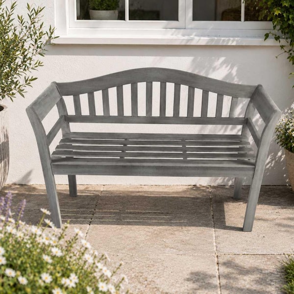 Queen Classic Grey Eucalyptus Wood Wooden Garden Bench 2/3 Seat Indoor Outdoor