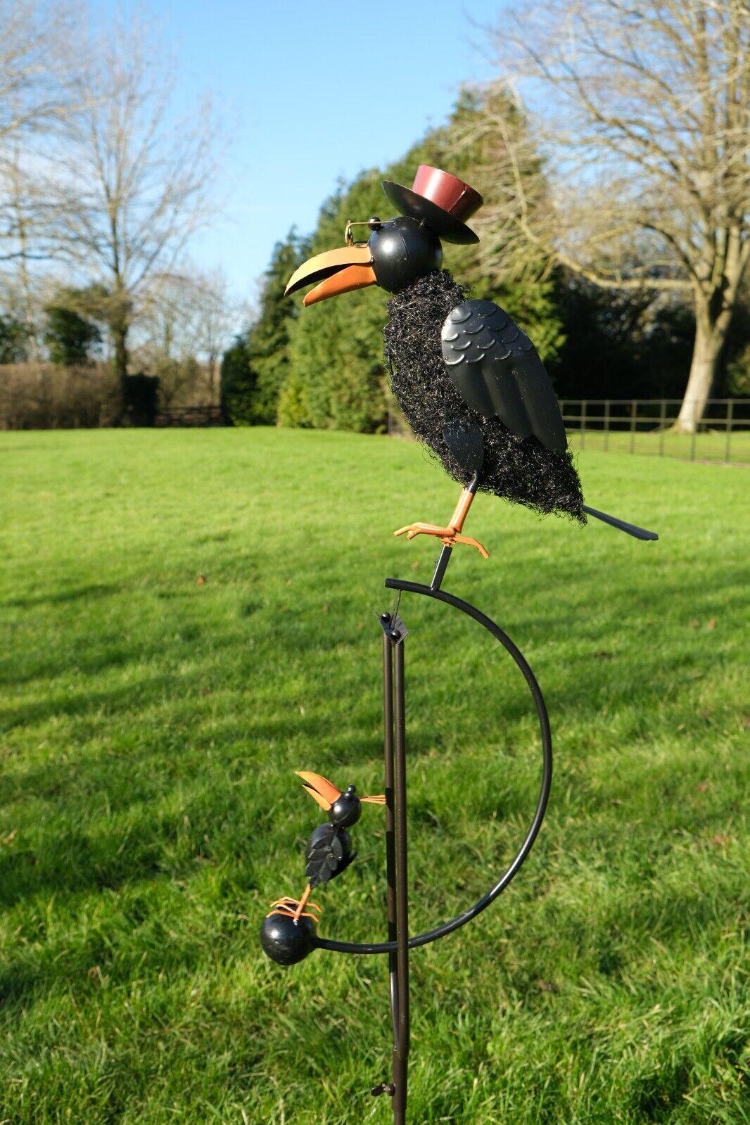 Crow Rocking Chair Rocking Balancing Dad Crow Rocker Garden Ornament Decoration Stake ...