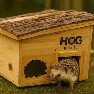 Wooden Hedgehog House Home Garden Animal Shelter