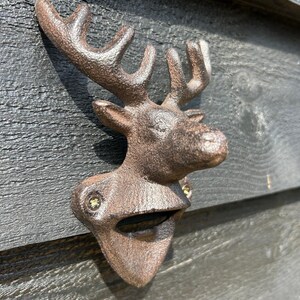 Stag Bottle Opener Deer Head Cast Iron Wall Mounted Decorative Beer Garden Gift