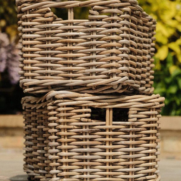 Kubu Wicker Handmade Basket Rectangular Deep Storage Home Logs Various Sizes