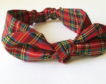 Christmas Red Plaid Baby Headband