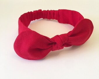 Red Knotted Baby Headband