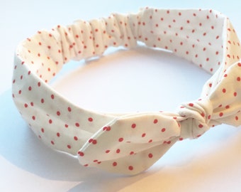 Red Polk-A-Dots Knotted Headband