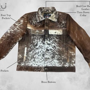 Handmade Cowhide Hair-On-Hide Trucker Jacket: Western Rodeo Style