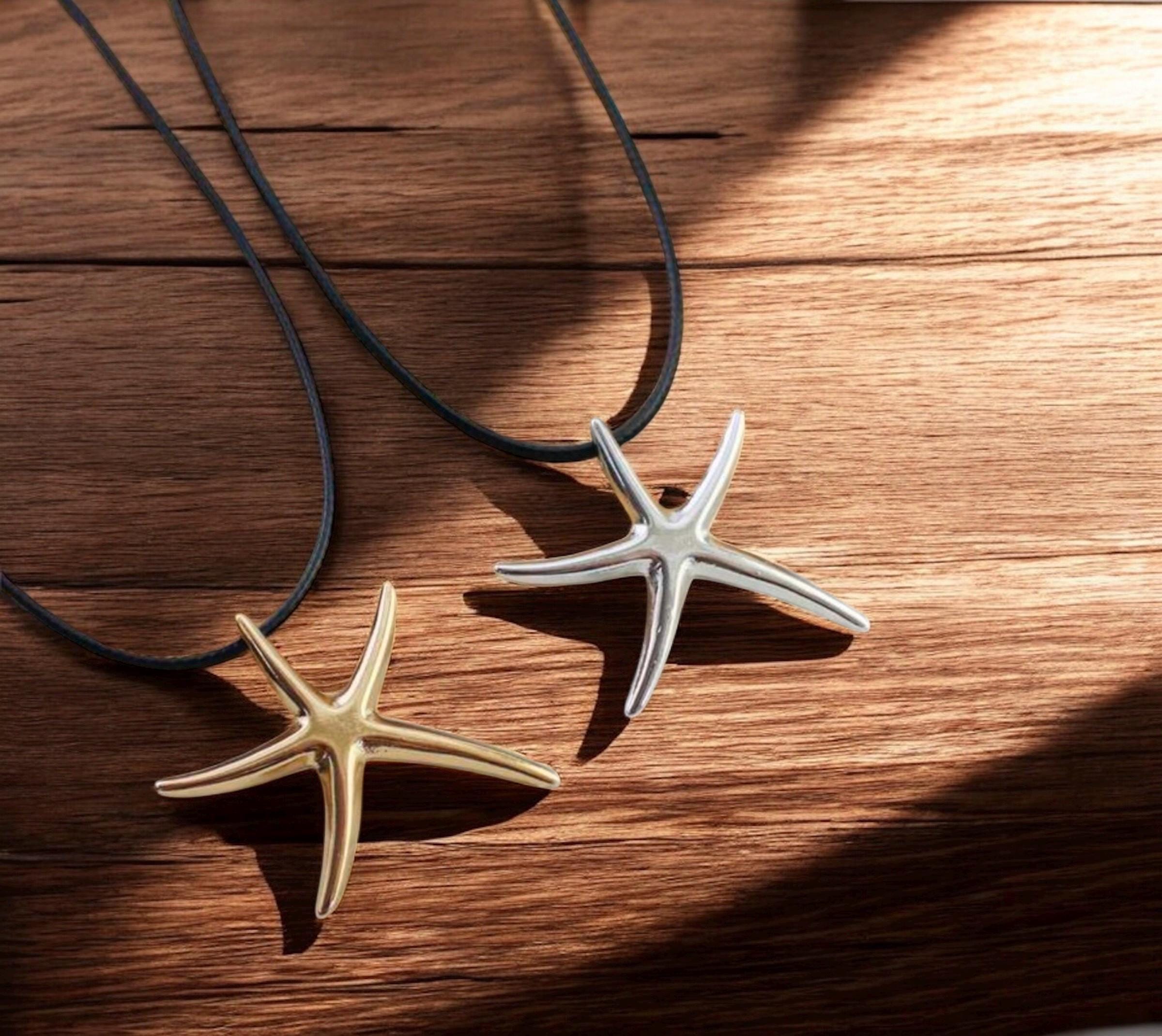 Collane Stella Marine Regolabili - 2 Pezzi Con Ciondolo A Forma Di Stella Marina Per Donne - Gioielli Marini Eleganti - Foto 2